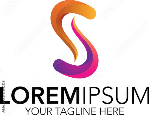 Colorful letter S logo template