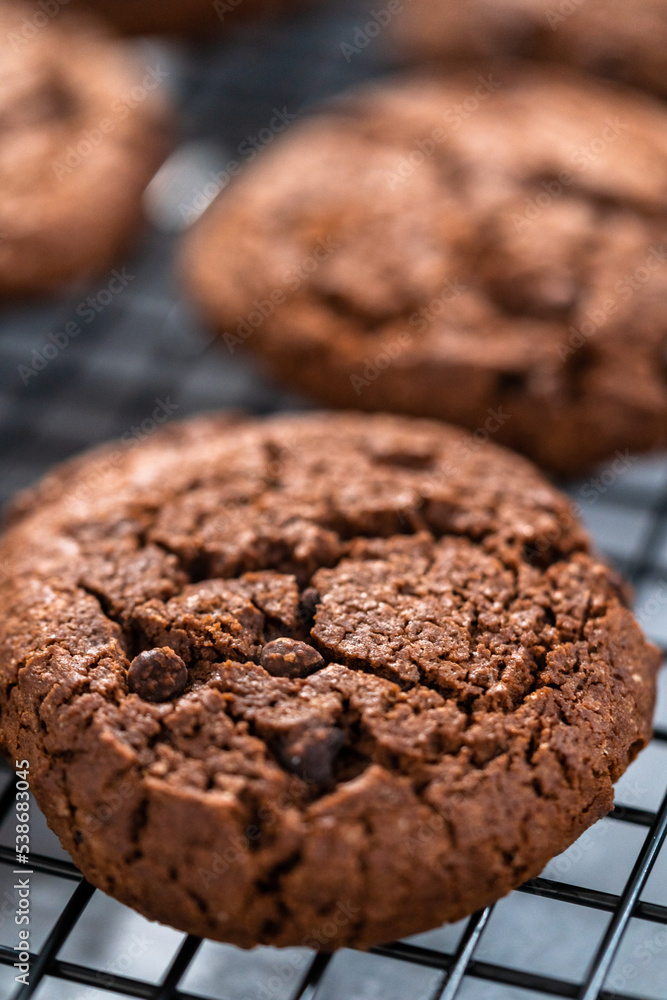 Fototapeta premium Double chocolate chip cookies