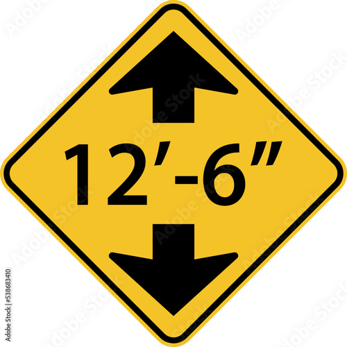 Low Clearance Sign On White Background