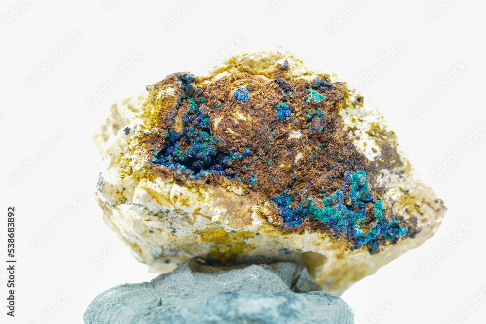 Quartz with mineral crystals against a black background Quartz with mineral crystals against a black background