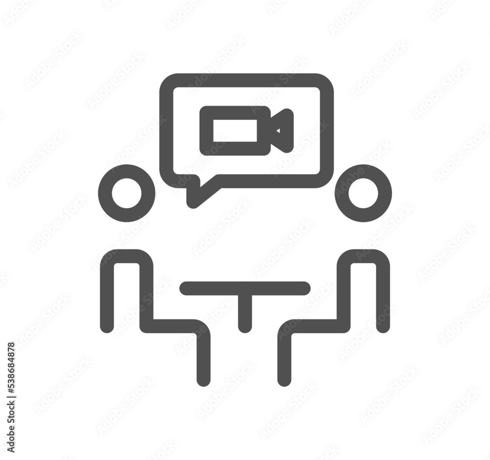 Video conferencing icon outline and linear vector.
Video conferencing icon outline and linear vector.