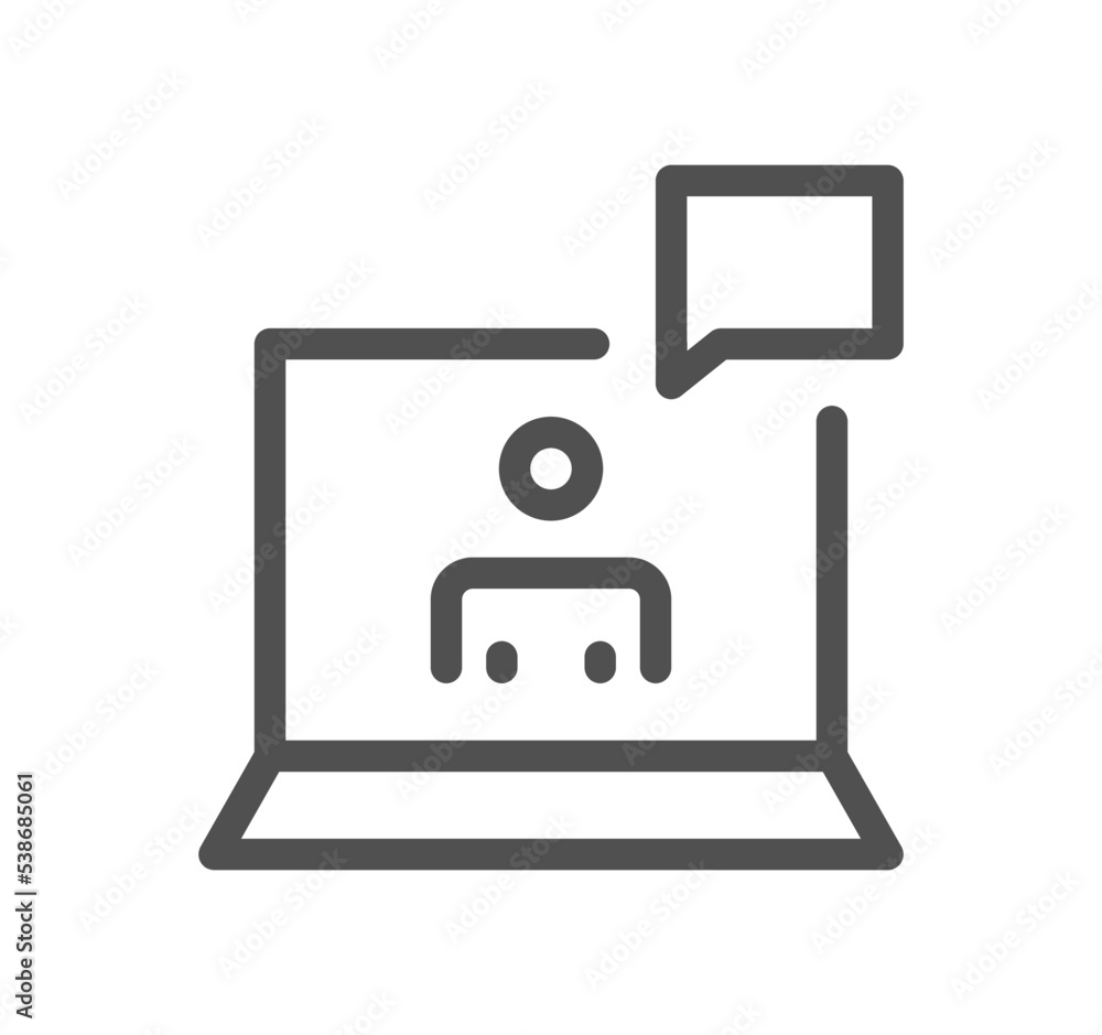 Video conferencing icon outline and linear vector.
Video conferencing icon outline and linear vector.