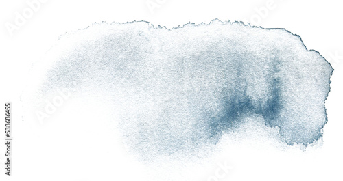 Beautiful hand drawn abstract watercolor blue stain photo