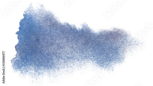 Beautiful hand drawn abstract watercolor blue stain
