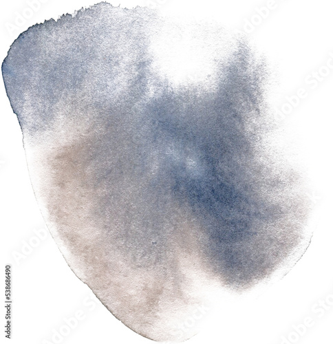 Beautiful hand drawn abstract watercolor blue stain