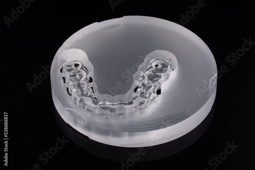 Bite splint in pmma blank