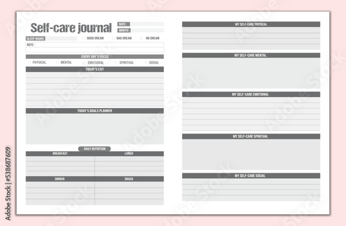 Self-care journal 2023 KDP interior print template design