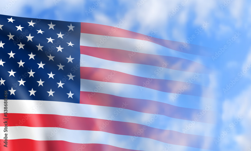 USA flag in sky USA flag in sky