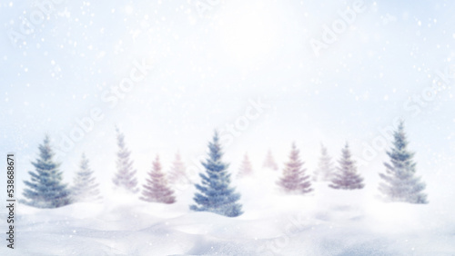  White drifts on the background of snowfall. Winter snow blur background.