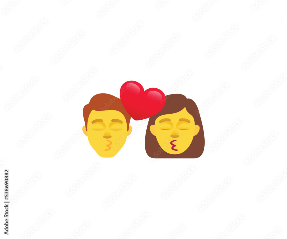 Kissing Couple Vector Isolated Character. Couple Icon Kissing Couple Vector Isolated Character. Couple Icon