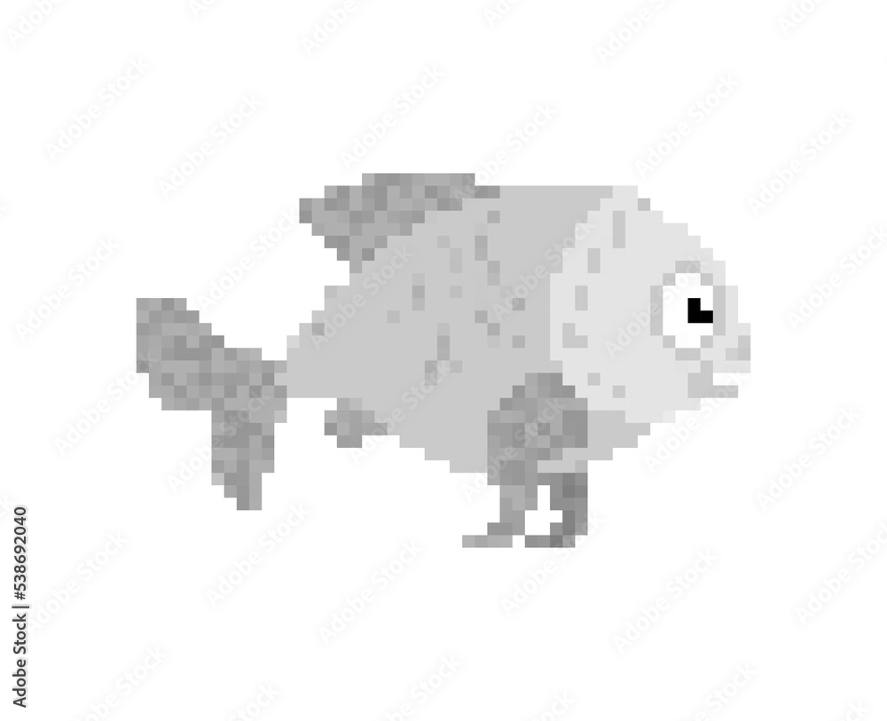Fish Pixel art. 8 bit Carp. pixelated Vector illustration Fish Pixel art. 8 bit Carp. pixelated Vector illustration