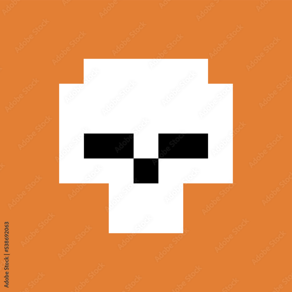 Skull Pixel art. 8 bit skeleton head. pixelated Vector illustration Skull Pixel art. 8 bit skeleton head. pixelated Vector illustration