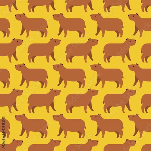 Capybara Pattern seamless. guinea pig Background. Baby fabric texture