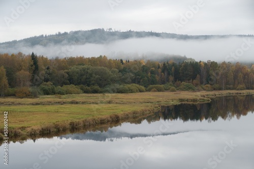 czech countryside nature in autumn season