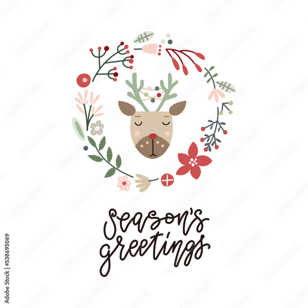 Season's greetings - Christmas greeting card design. Vector illustration. Season's greetings - Christmas greeting card design. Vector illustration.
