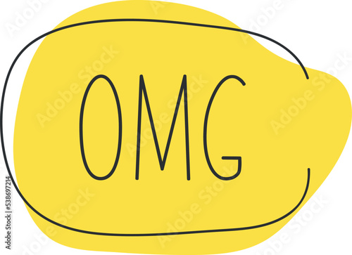 expression omg in speech bubble pop art style