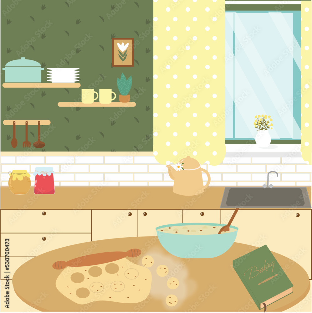 kitchen style with preparing cookies kitchen style with preparing cookies