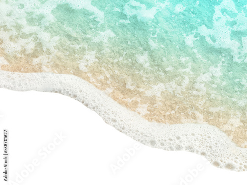 Soft waves of ocean water isolated on transparent background. PNG photo file
