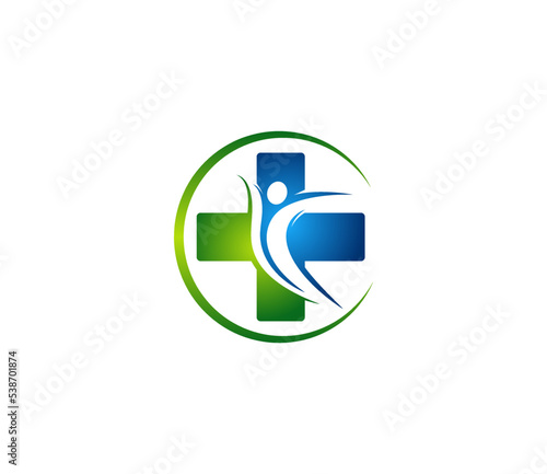 Free Download Healthcare Logo - Medical Symbol - Abstract Human and Cross Icon - GFXLoad