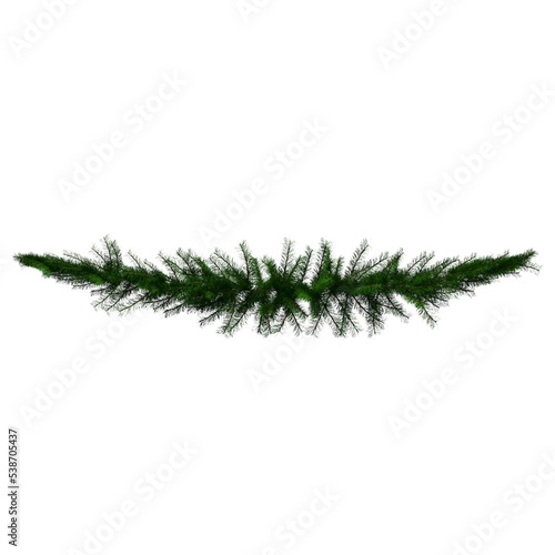Christmas decorations, New Year's decor, isolated on white background, 3D illustration, cg render