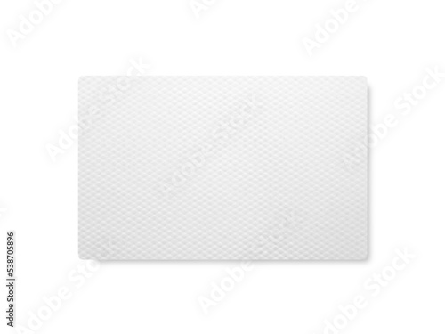 White rectangular stamped paper card isolated png with shadow