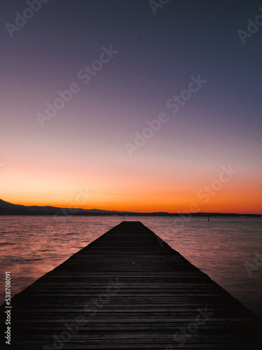 Sunrise in Sirmione on Garda Lake  Italy