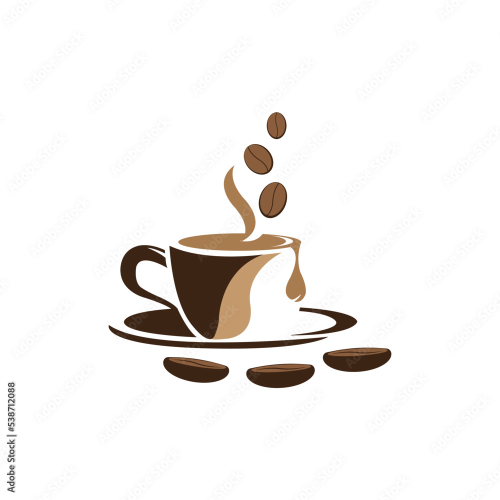 Obraz premium coffee beans icon logo vector design template