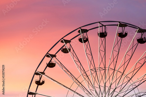 Ferris wheel at the sunset