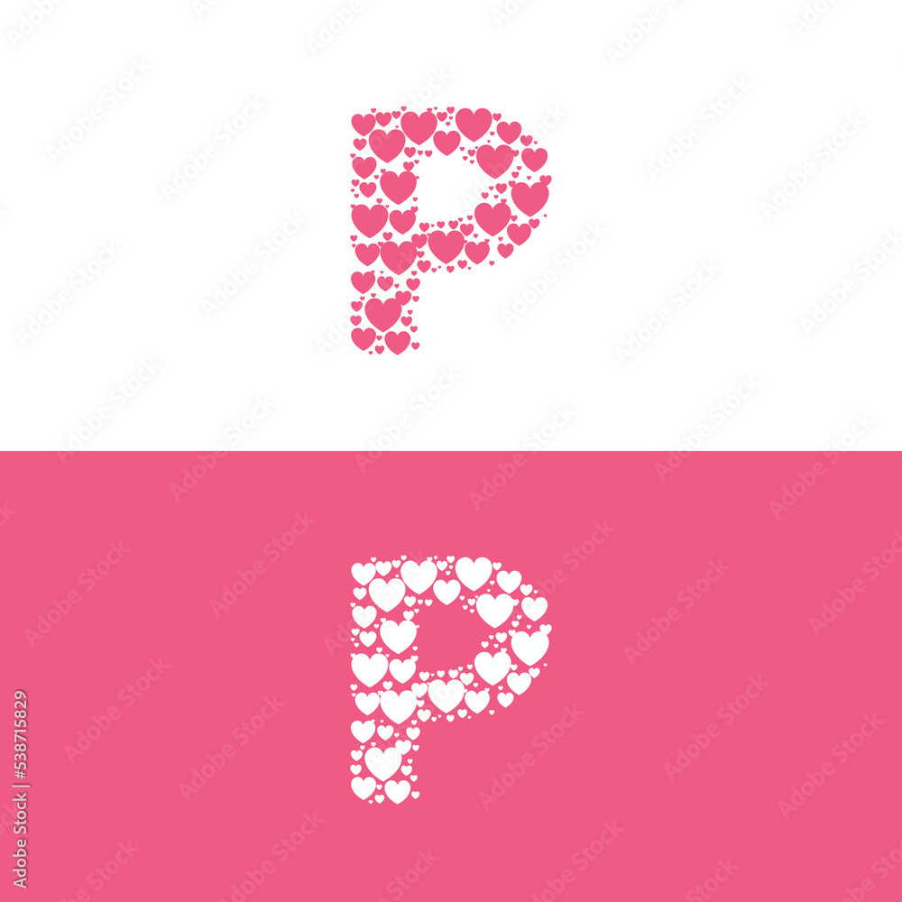 P love letter logo beauty P love letter logo beauty