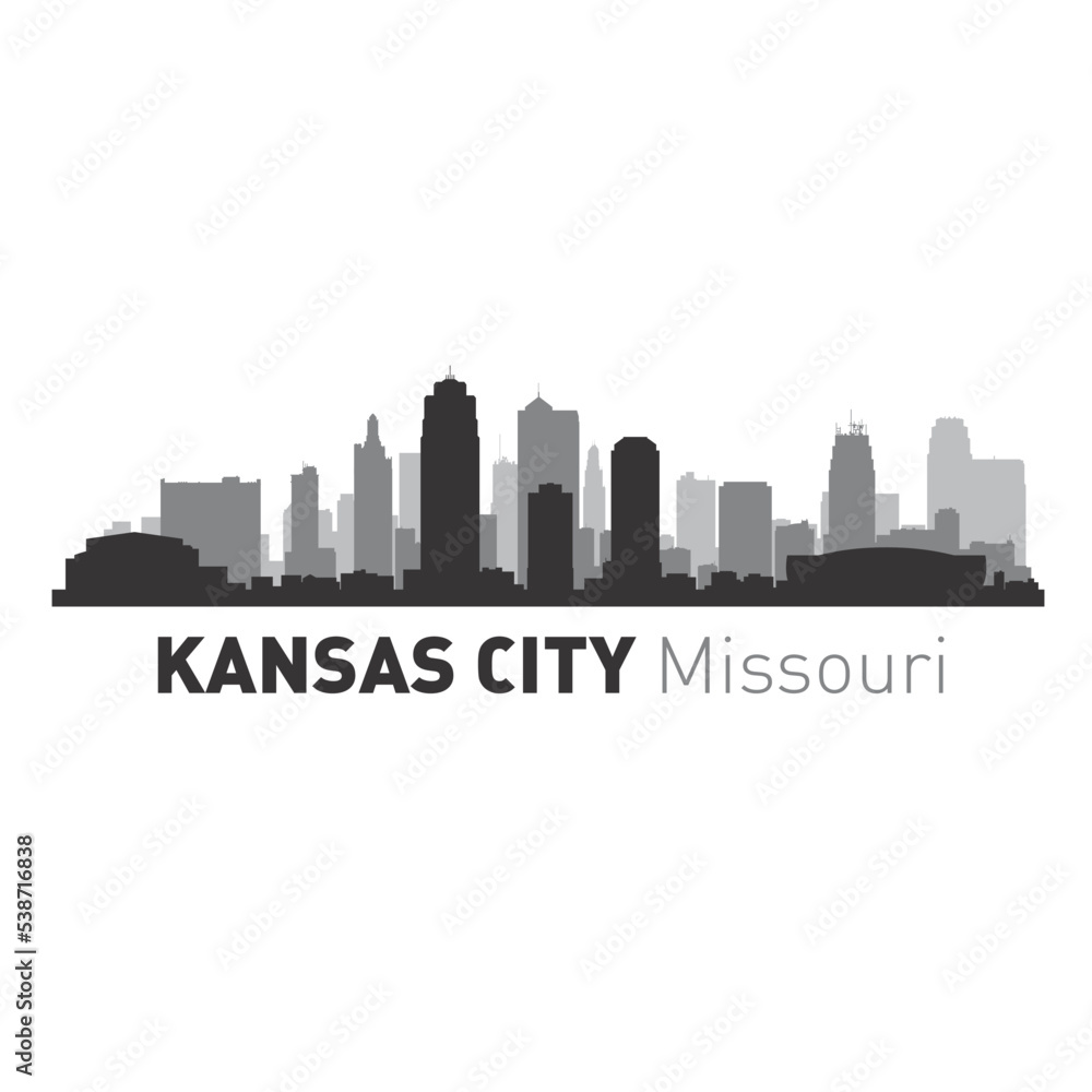 Kansas City Missouri city skyline vector illustration