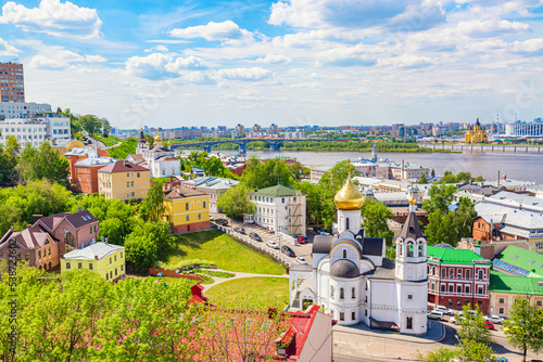 Photography Aerial drone view Nizhny Novgorod city center, Russia