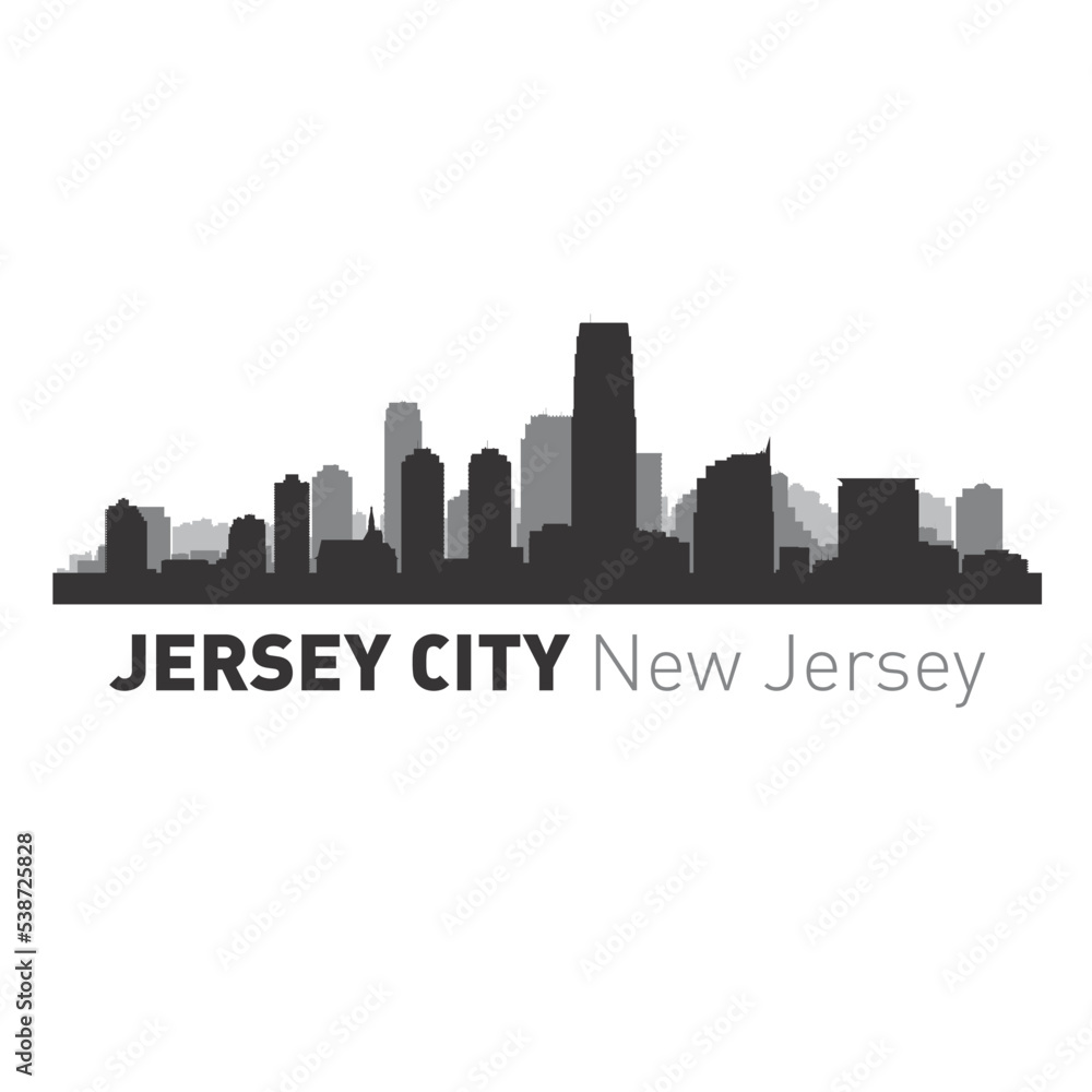 Jersey City New Jersey city skyline vector graphics