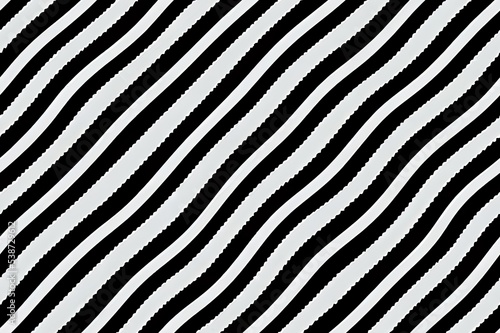 Wave line and wavy zigzag lines. Black underlines wavy curve zig zag line pattern in abstract style. Geometric decoration element. 2d illustration.