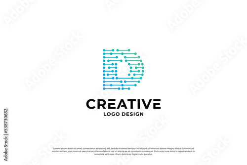 Letter D logo design vector. Initial letters D for logo brand. Creative D sign initial letter.