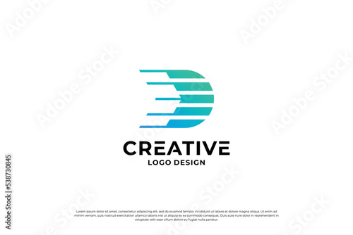Letter D logo design vector. Initial letters D for logo brand. Creative D sign initial letter.
