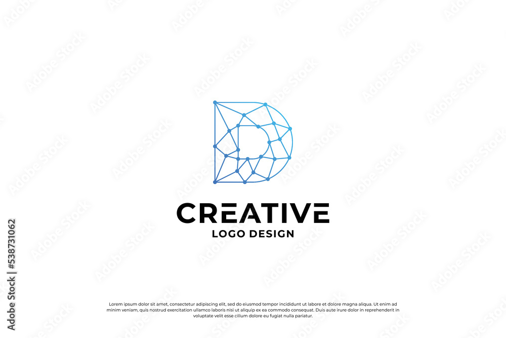 Letter D logo design vector. Initial letters D for logo brand. Creative D sign initial letter. Letter D logo design vector. Initial letters D for logo brand. Creative D sign initial letter.