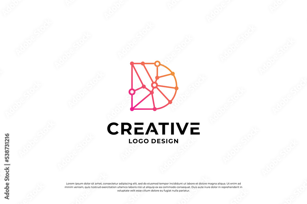 Letter D logo design vector. Initial letters D for logo brand. Creative D sign initial letter. Letter D logo design vector. Initial letters D for logo brand. Creative D sign initial letter.