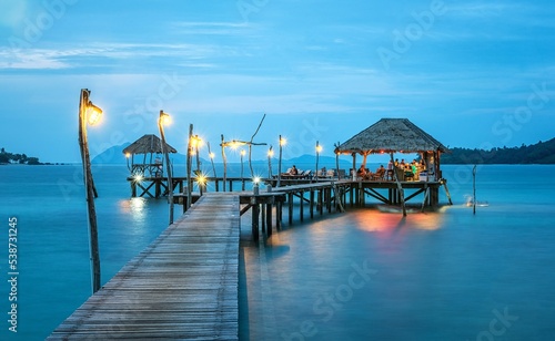 Wooden bridge on the beach