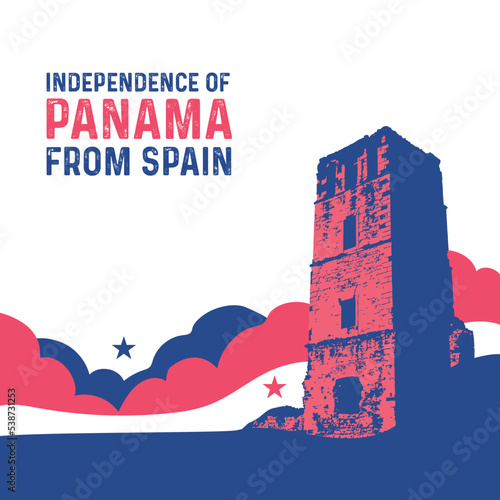 VECTORS. Editable banner for the Independence of Panama from Spain Day, Independence Day and patriotic events, November 28, folklore, flag