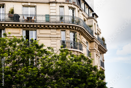 Photography parisian architecture, view of a building in paris