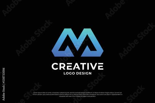 letter M logo design. Initial letters M logo mark  symbol vector.