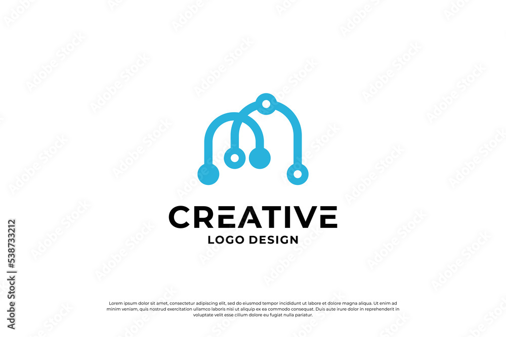 Obraz premium letter M logo design. Initial letters M logo mark, symbol vector.