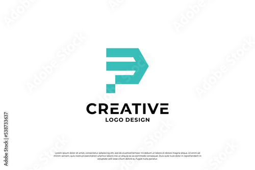 Letter P logo design inspiration. Initial letters P logo symbol mark. Creative letter P logo vector.