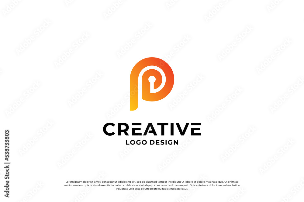 Letter P logo design inspiration. Initial letters P logo symbol mark. Creative letter P logo vector.