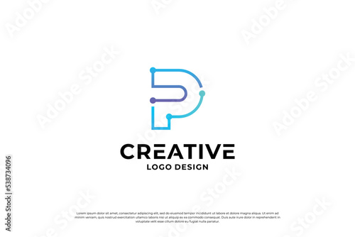 Letter P logo design inspiration. Initial letters P logo symbol mark. Creative letter P logo vector.
