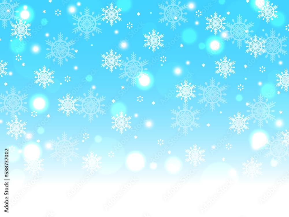 雪の結晶が舞うイラストの背景 雪の結晶が舞うイラストの背景