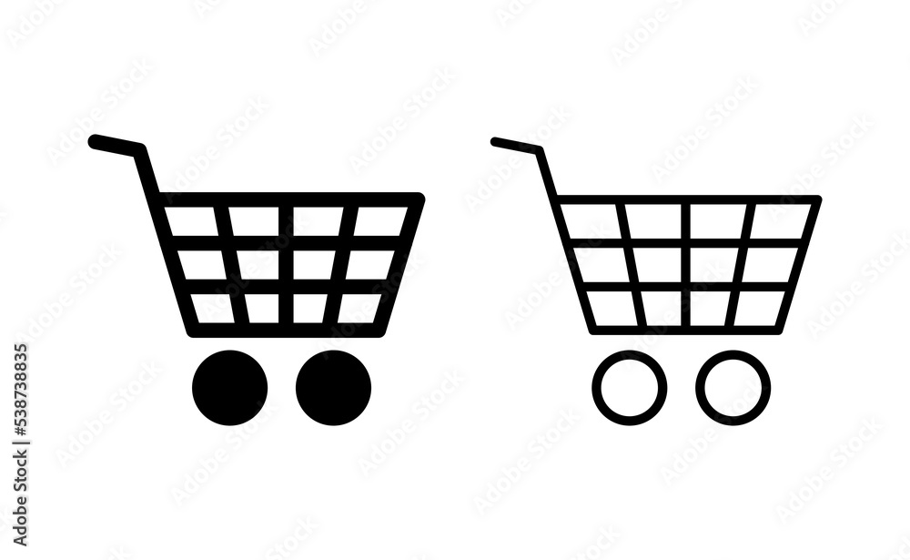 Shopping icon vector for web and mobile app. Shopping cart sign and symbol. Trolley icon