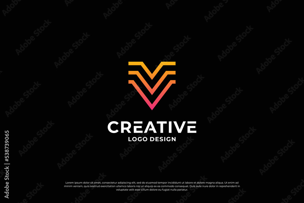 Letter v logo design template. Initial letters v. Creative v symbol. Letter v logo design template. Initial letters v. Creative v symbol.