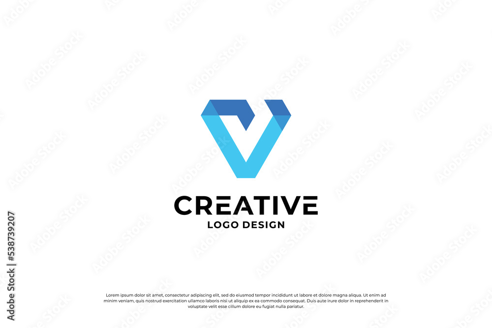 Letter v logo design template. Initial letters v. Creative v symbol. Letter v logo design template. Initial letters v. Creative v symbol.