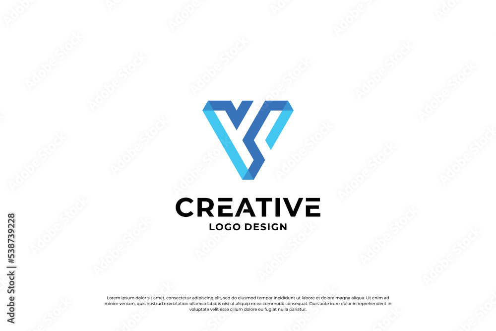 Letter v logo design template. Initial letters v. Creative v symbol. Letter v logo design template. Initial letters v. Creative v symbol.
